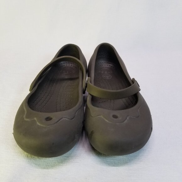Crocs Toddler Slip On Mary Jane Shoes Size 12/13 (Child) Brown Kids Girls - Picture 2 of 11